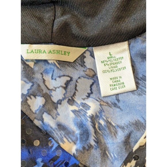 Vintage Y2K Laura Ashley Womens L Top Animal Print Blue Ruched Front Sparkle - Picture 6 of 6